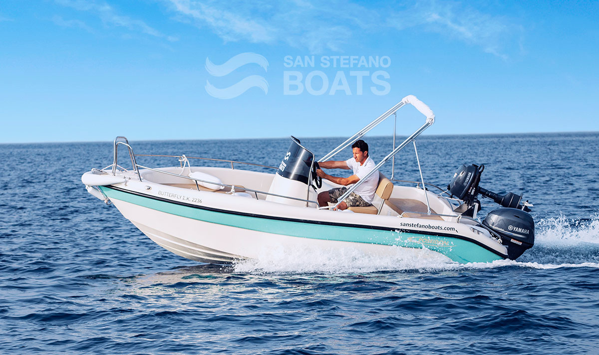 Butterfly 30HP Comfort 8 persons - San Stefano Boats - Corfu Boat Hire - San Stefano NE - Avlaki - Kassiopi - Kalami