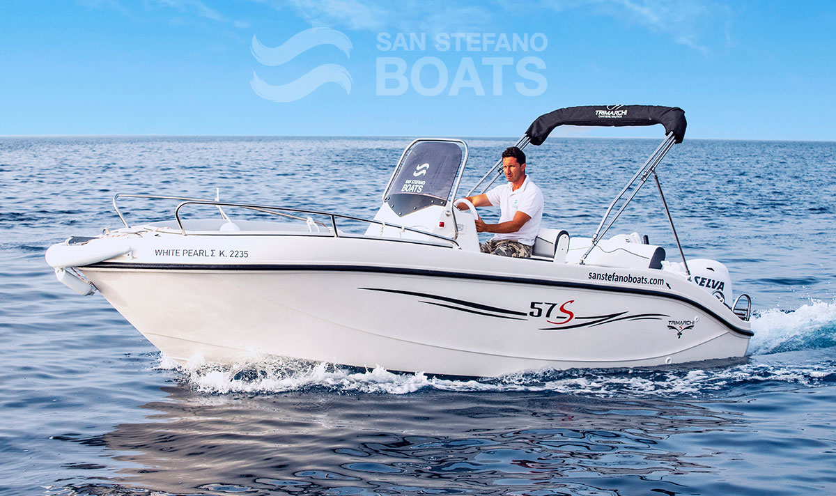 White Pearl 30HP Deluxe 8 persons - San Stefano Boats - Corfu Boat Hire - San Stefano NE - Avlaki - Kassiopi - Kalami