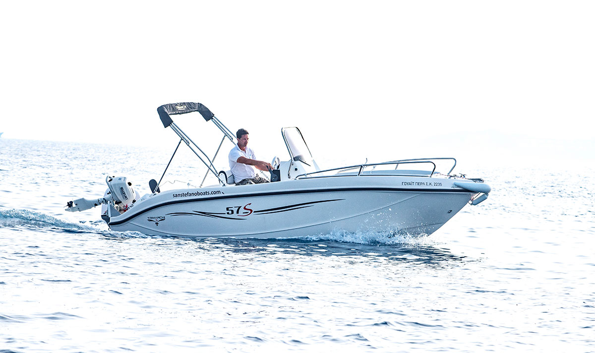 White Pearl 30HP Deluxe 8 persons - San Stefano Boats - Corfu Boat Hire - San Stefano NE - Avlaki - Kassiopi - Kalami